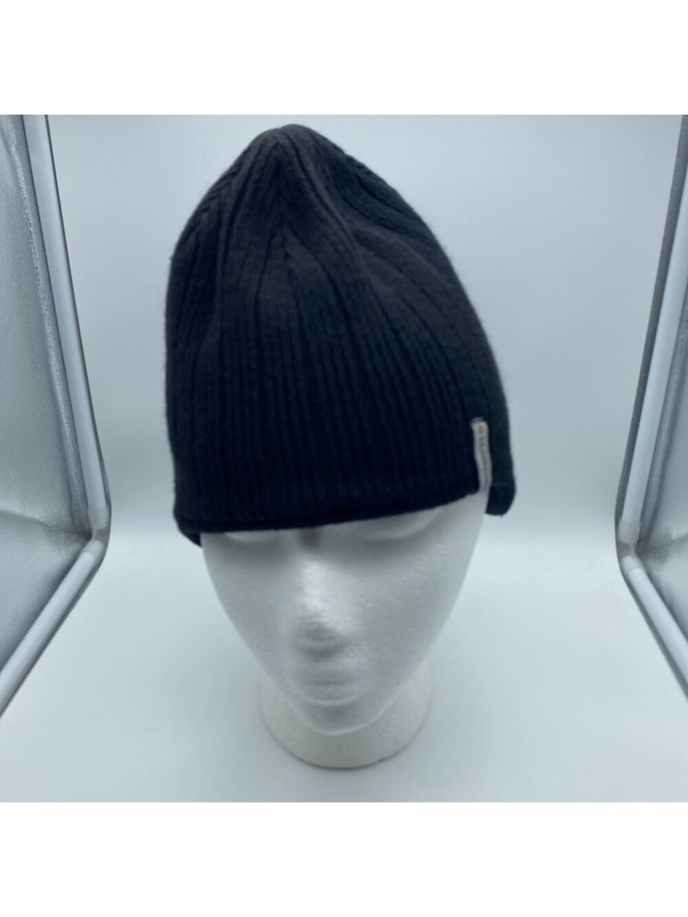 Carhartt Black Ribbed Beanie Hat Knit Stocking Cap Winter Adult